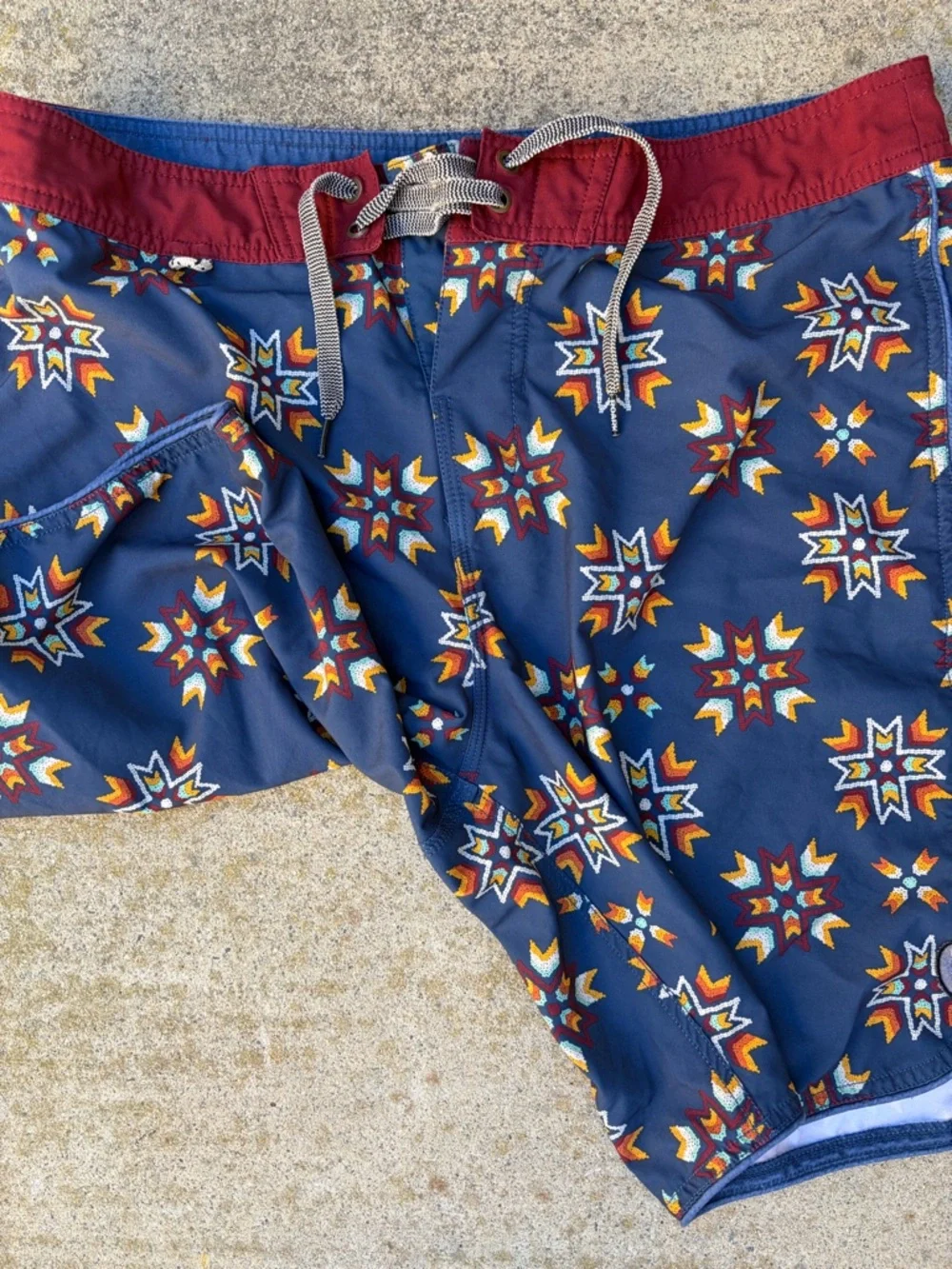 Men's Roark Board Shorts Multicolor Geometric 34 Aztec Southwest Beach Surf Swim